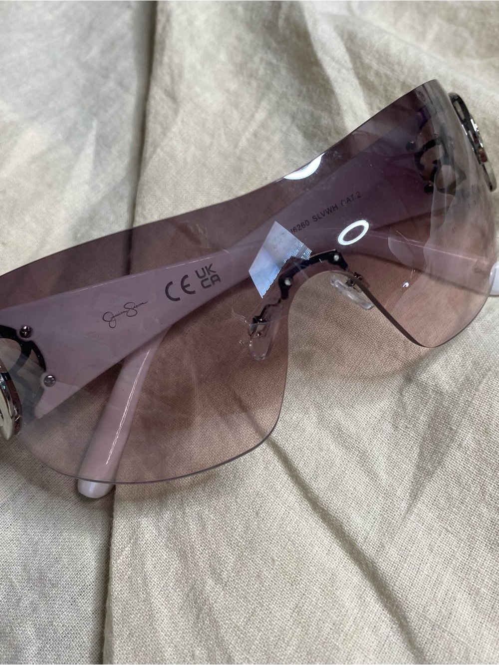 Jessica Simpson Y2K shield sunglasses